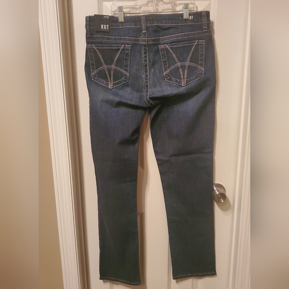 KUT from the Kloth Stevie Straight Leg Dark Blue Jeans Size 8 - Picture 9 of 12